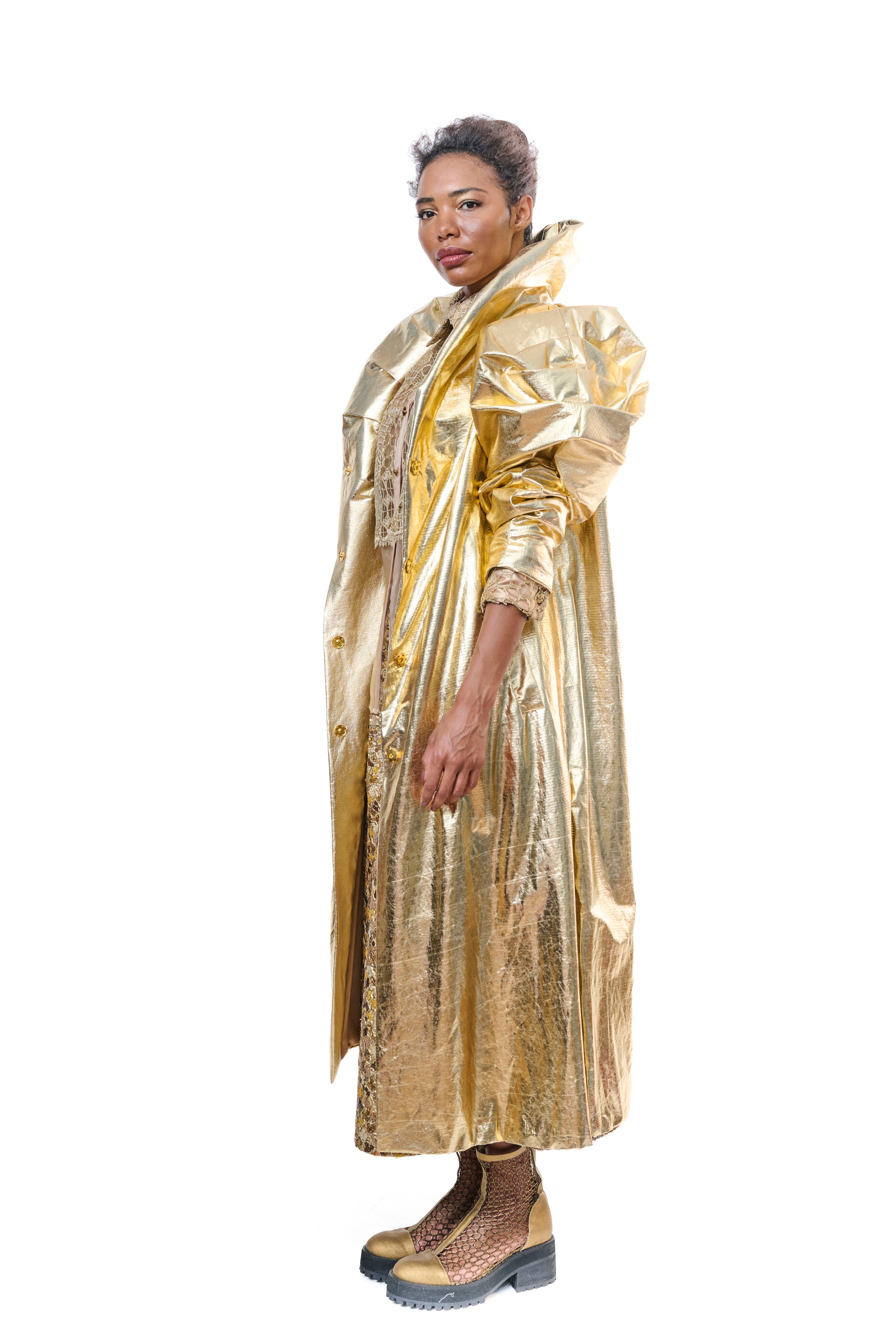 Coat Gold High Collar
