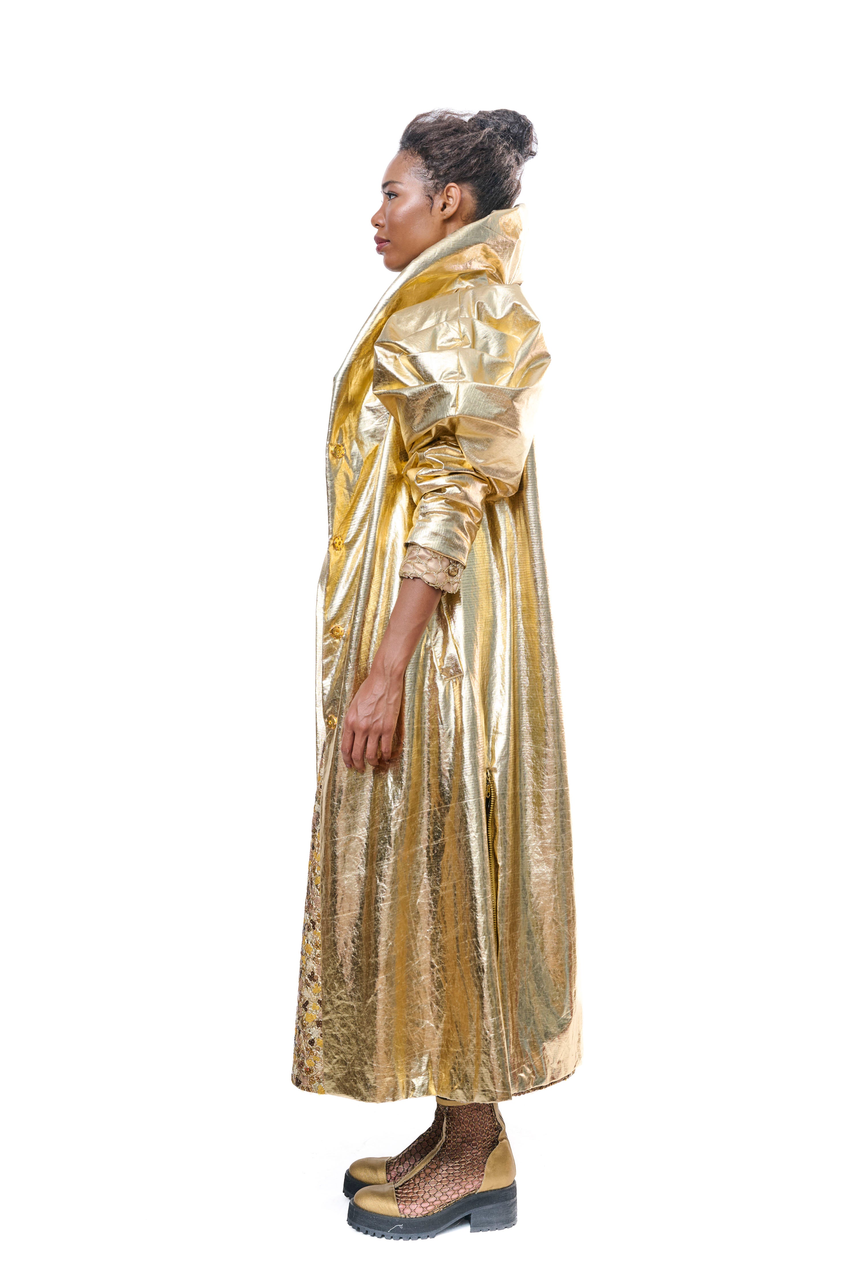 Coat Gold High Collar