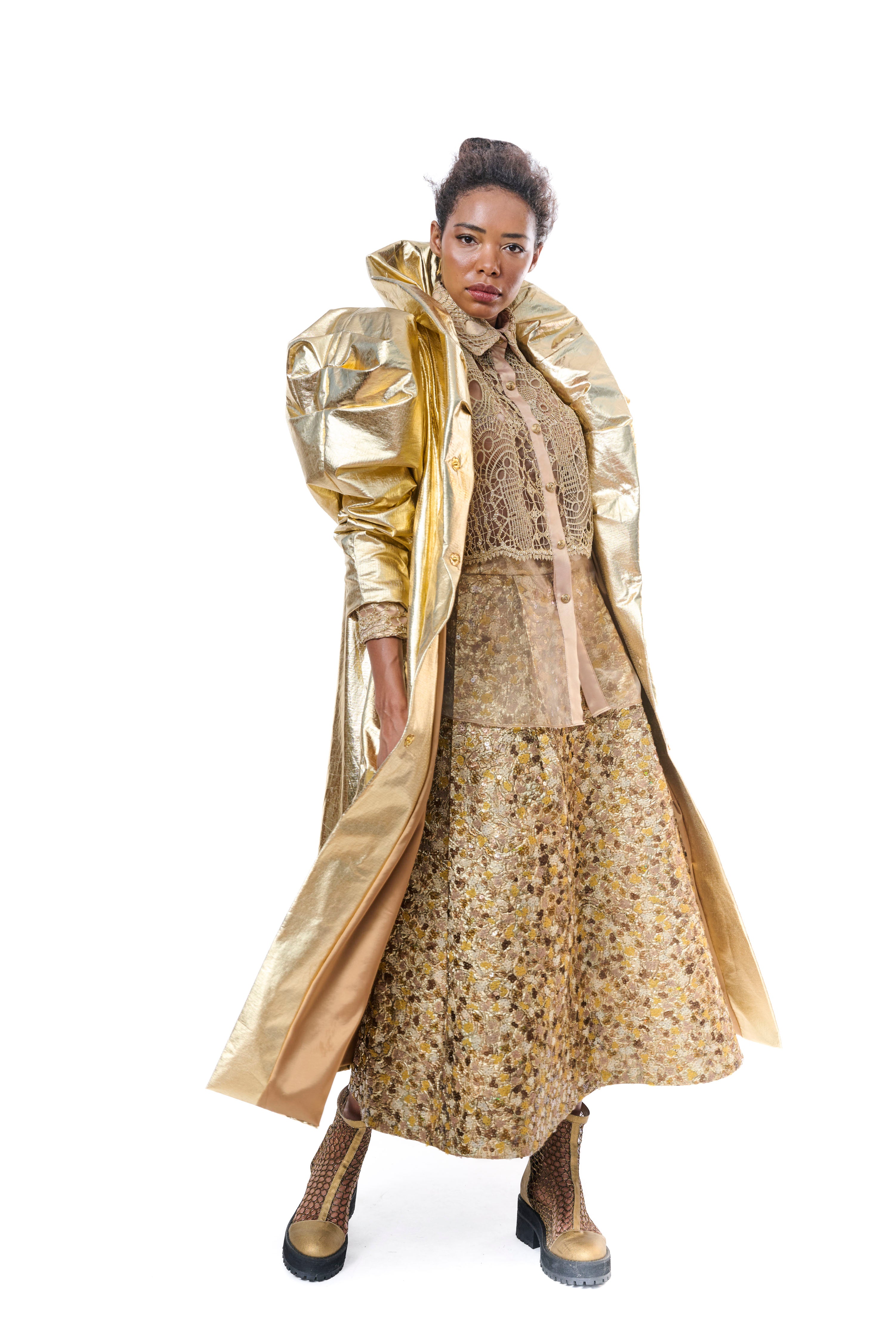 Coat Gold High Collar