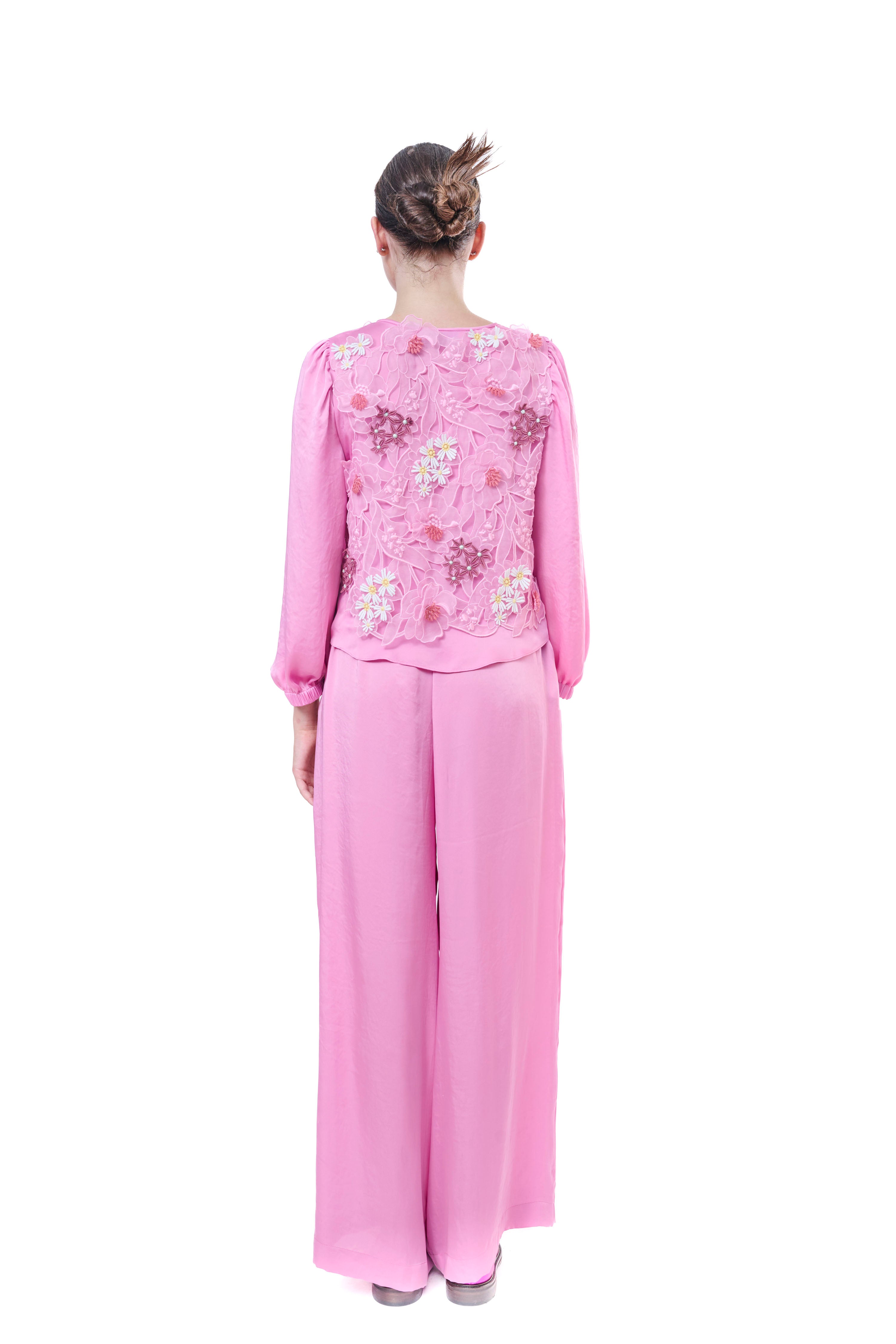 Pants Pink Flowing Silk