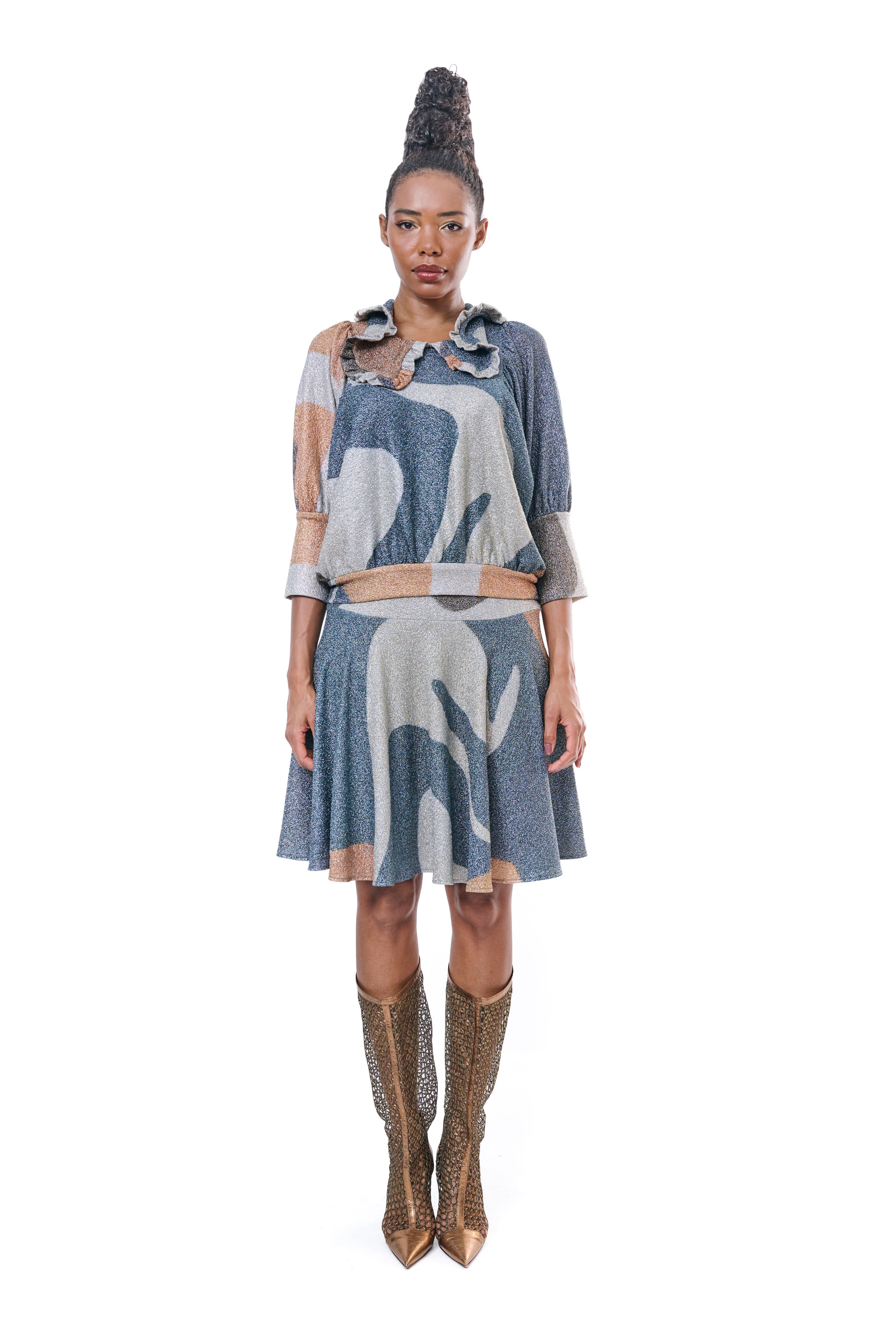 Blouse Graphic Lurex Stretch