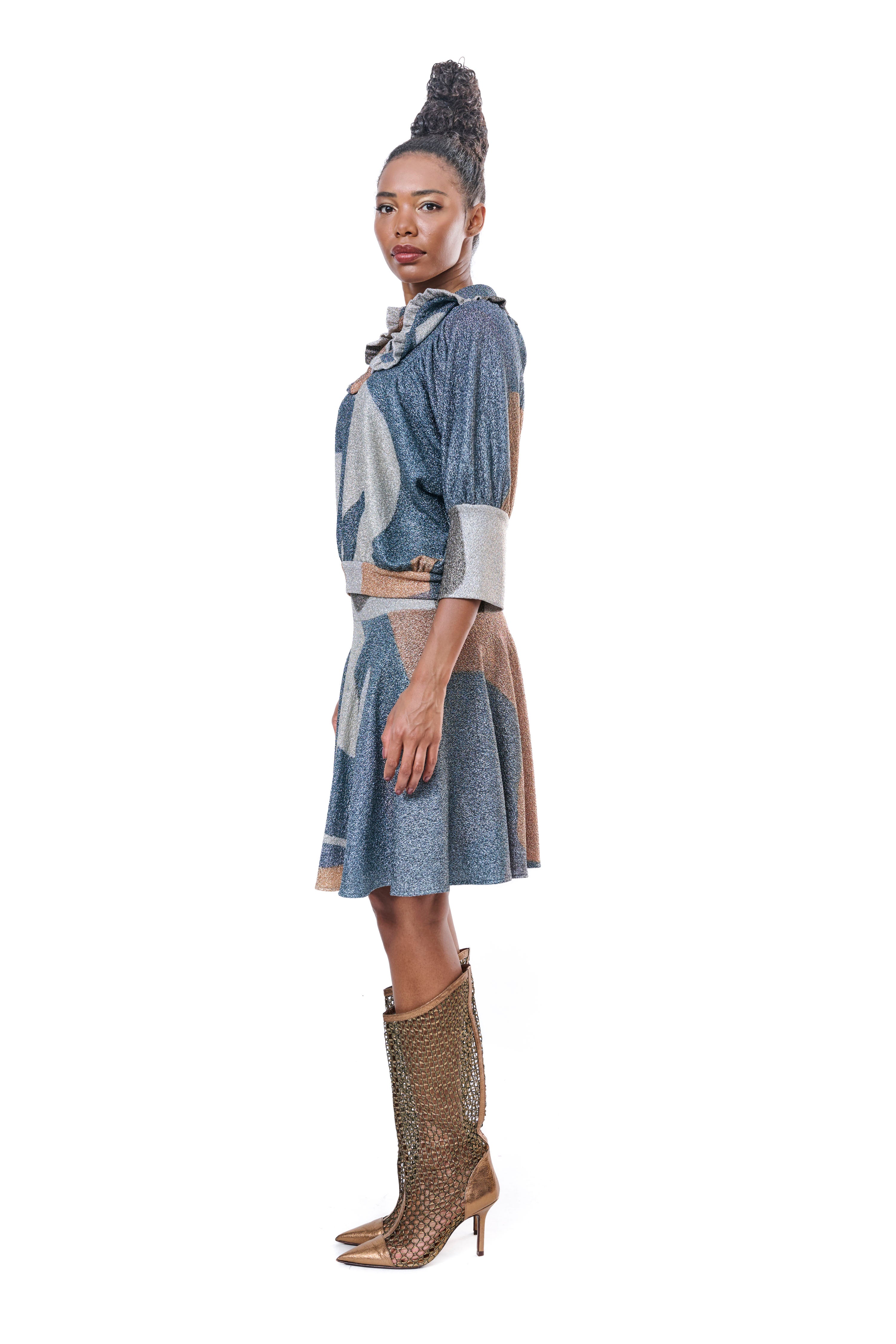 Blouse Graphic Lurex Stretch