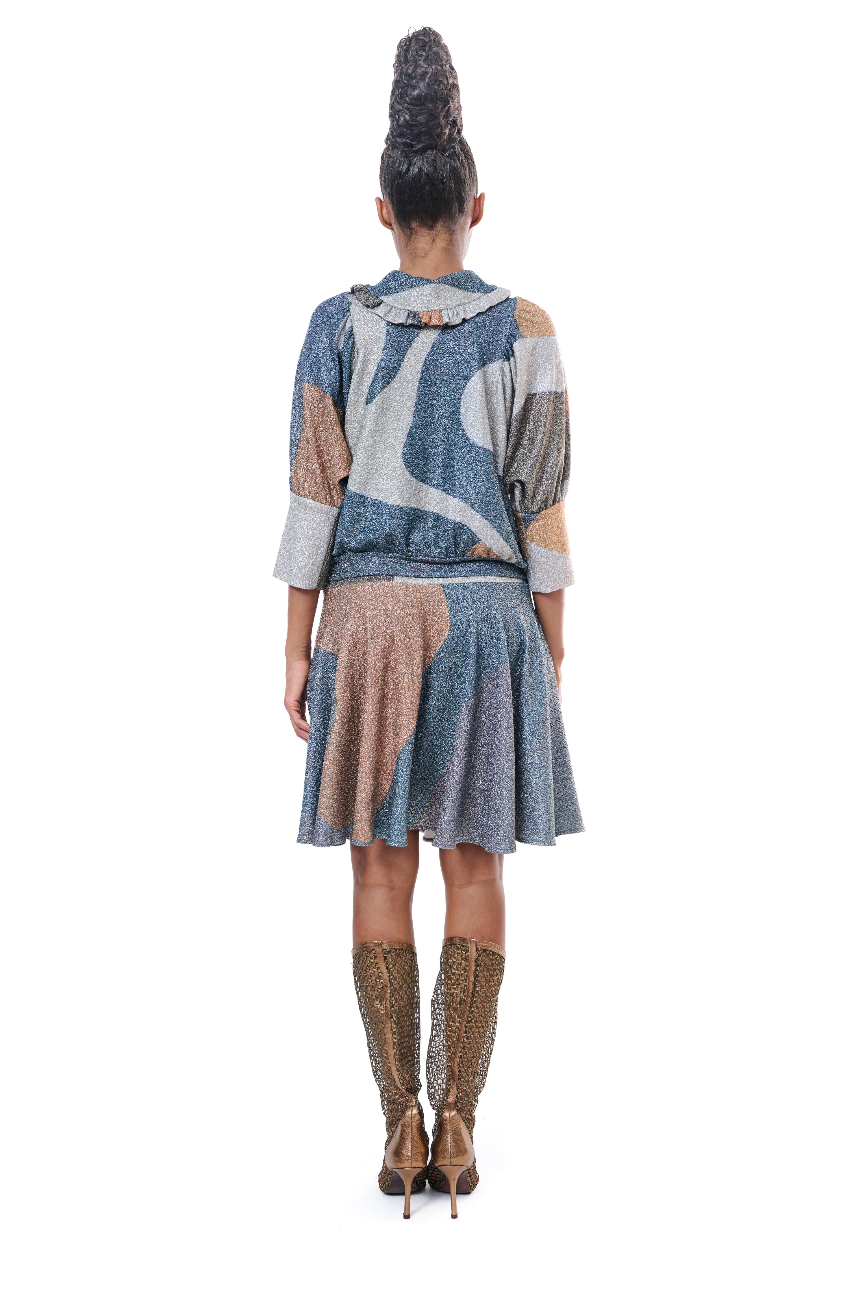 Blouse Graphic Lurex Stretch