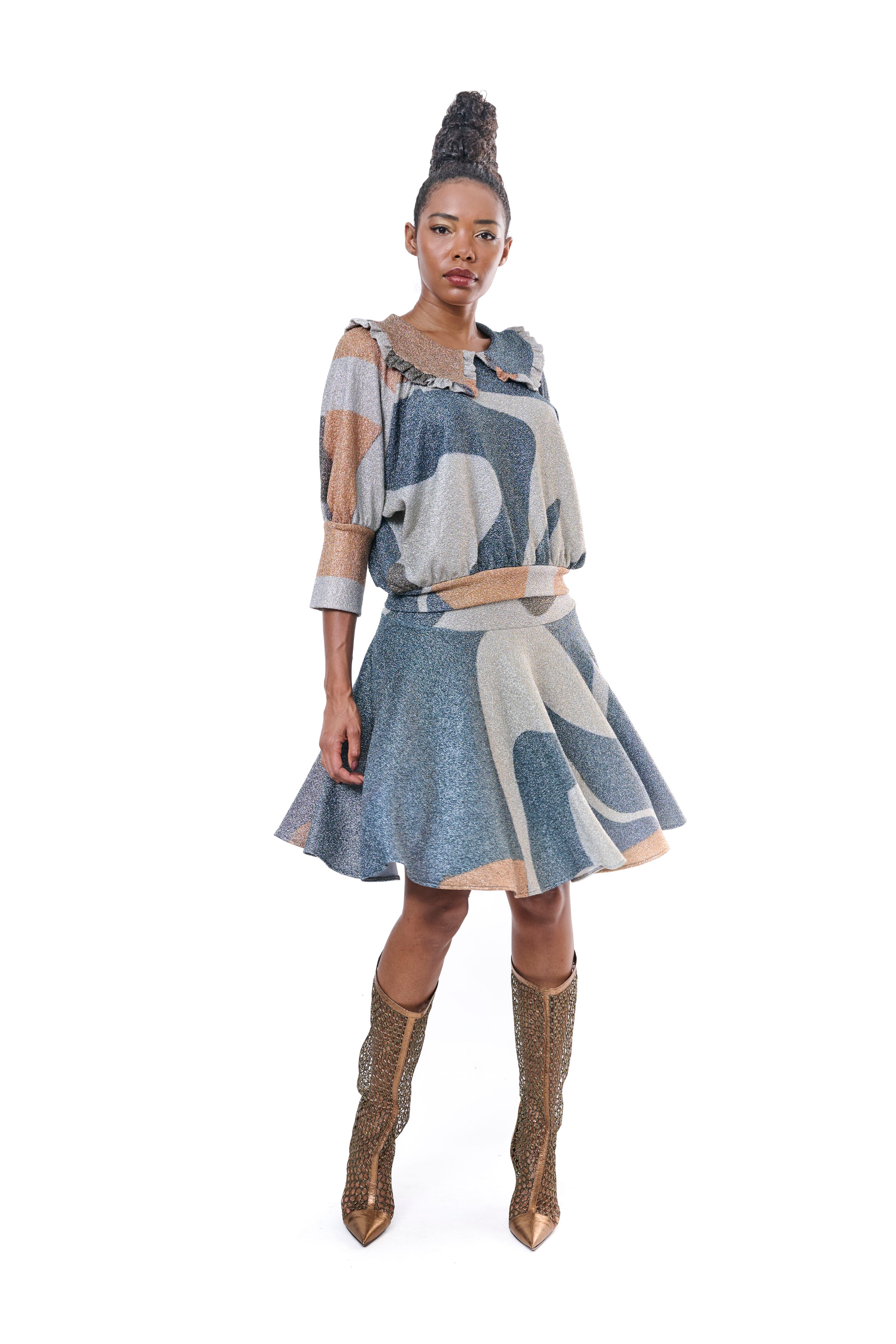 Blouse Graphic Lurex Stretch