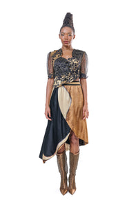Top Embroidery Black Gold
