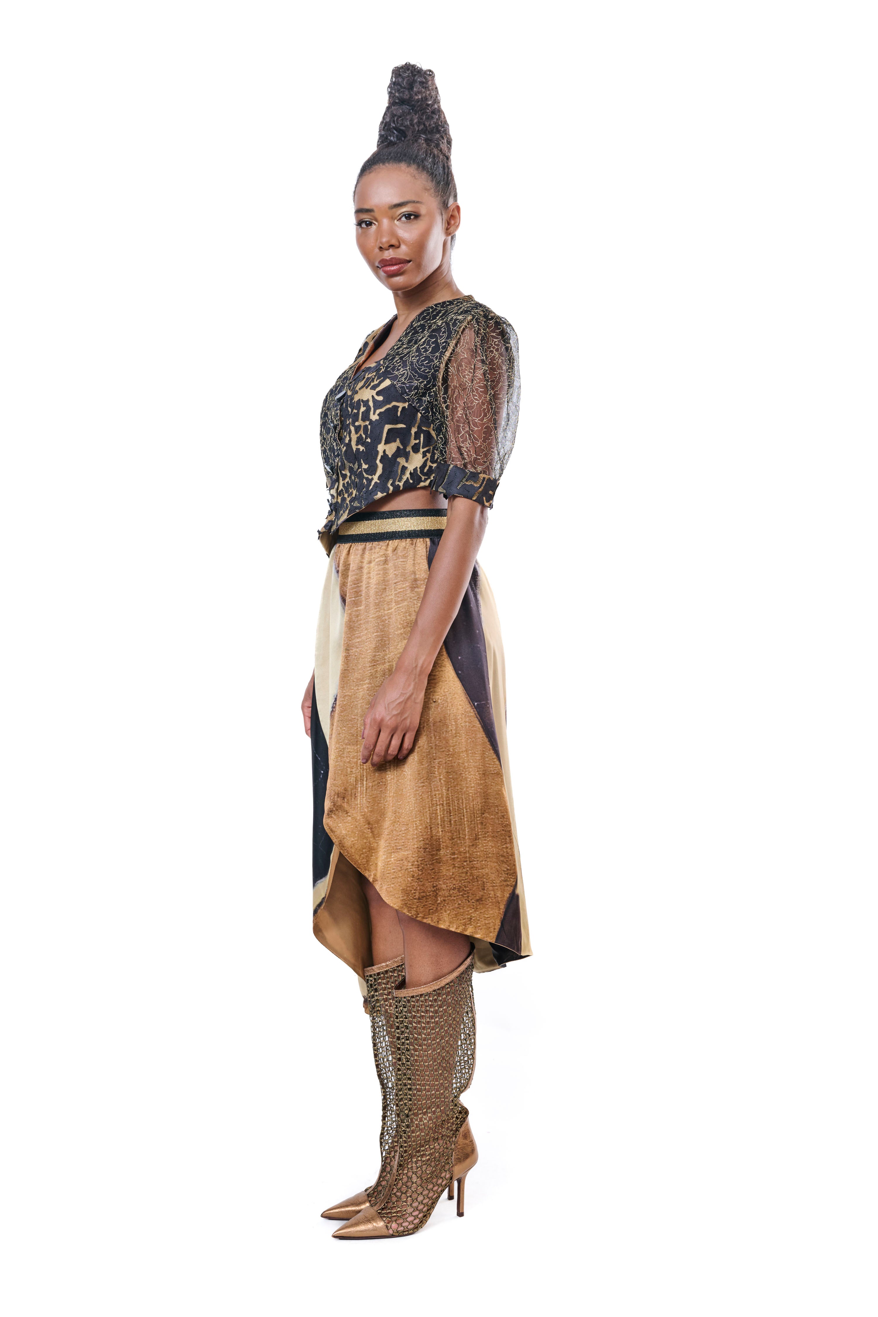 Blazer Embroidery Black Gold Insporation MAKA DADIANI ART