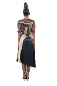 Top Embroidery Black Gold