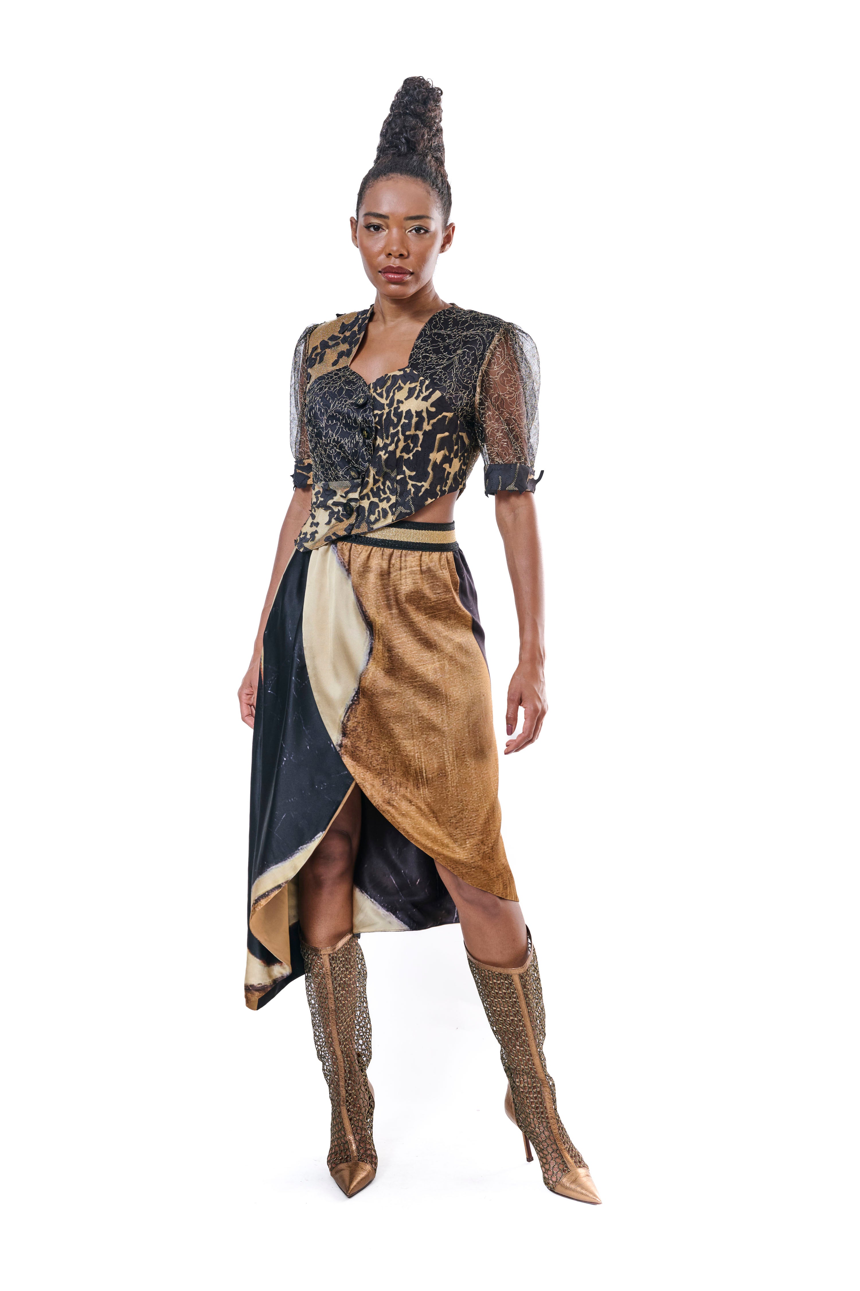 Blazer Embroidery Black Gold Insporation MAKA DADIANI ART