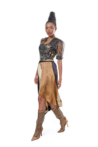 Top Embroidery Black Gold