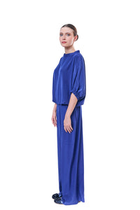 Pants Blue Flowing Silk