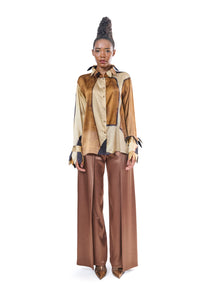 Pants Pure Silk Brown