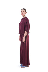 Pants Burgundy Flowing Silk