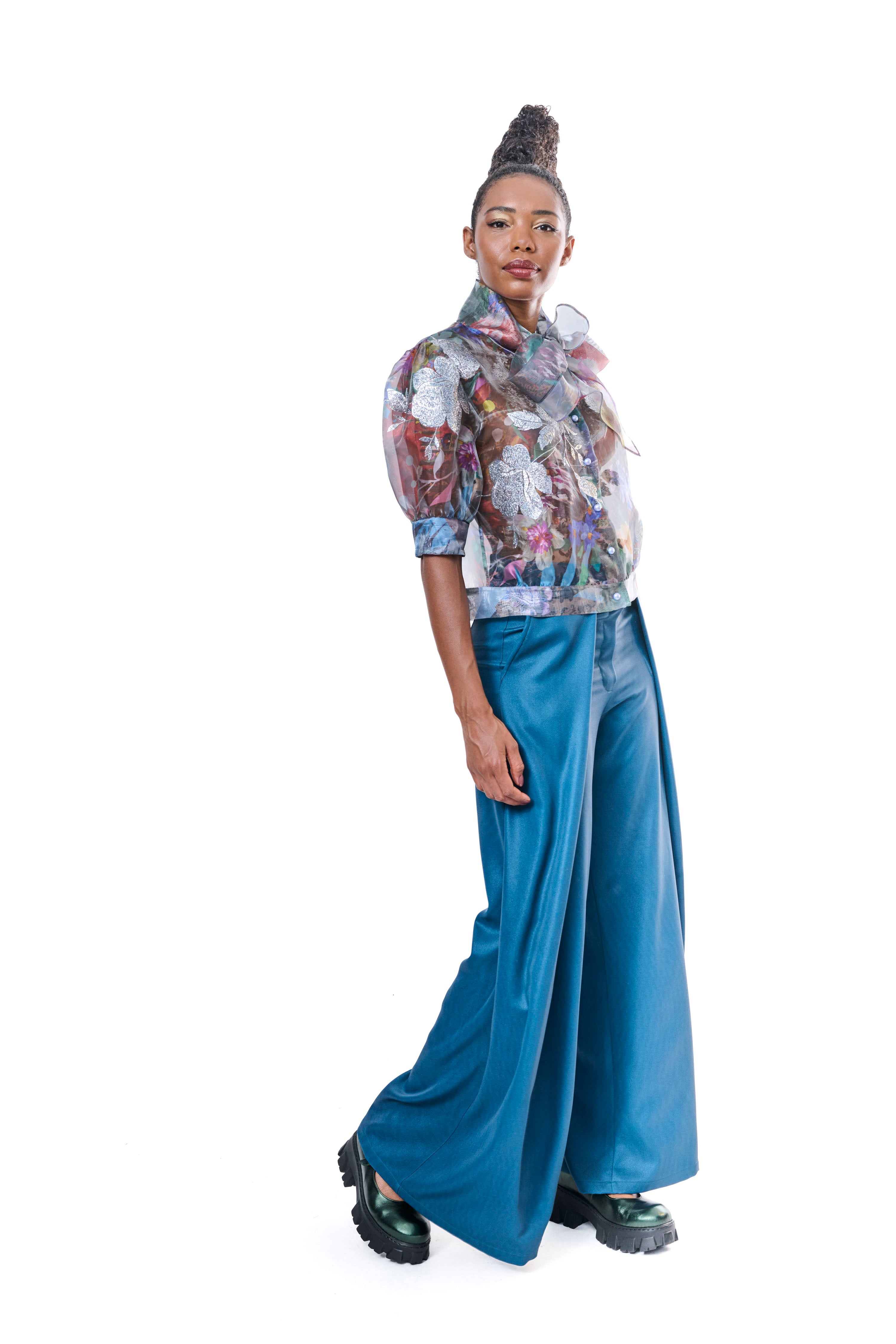 Pants Petrol Flowing Silk