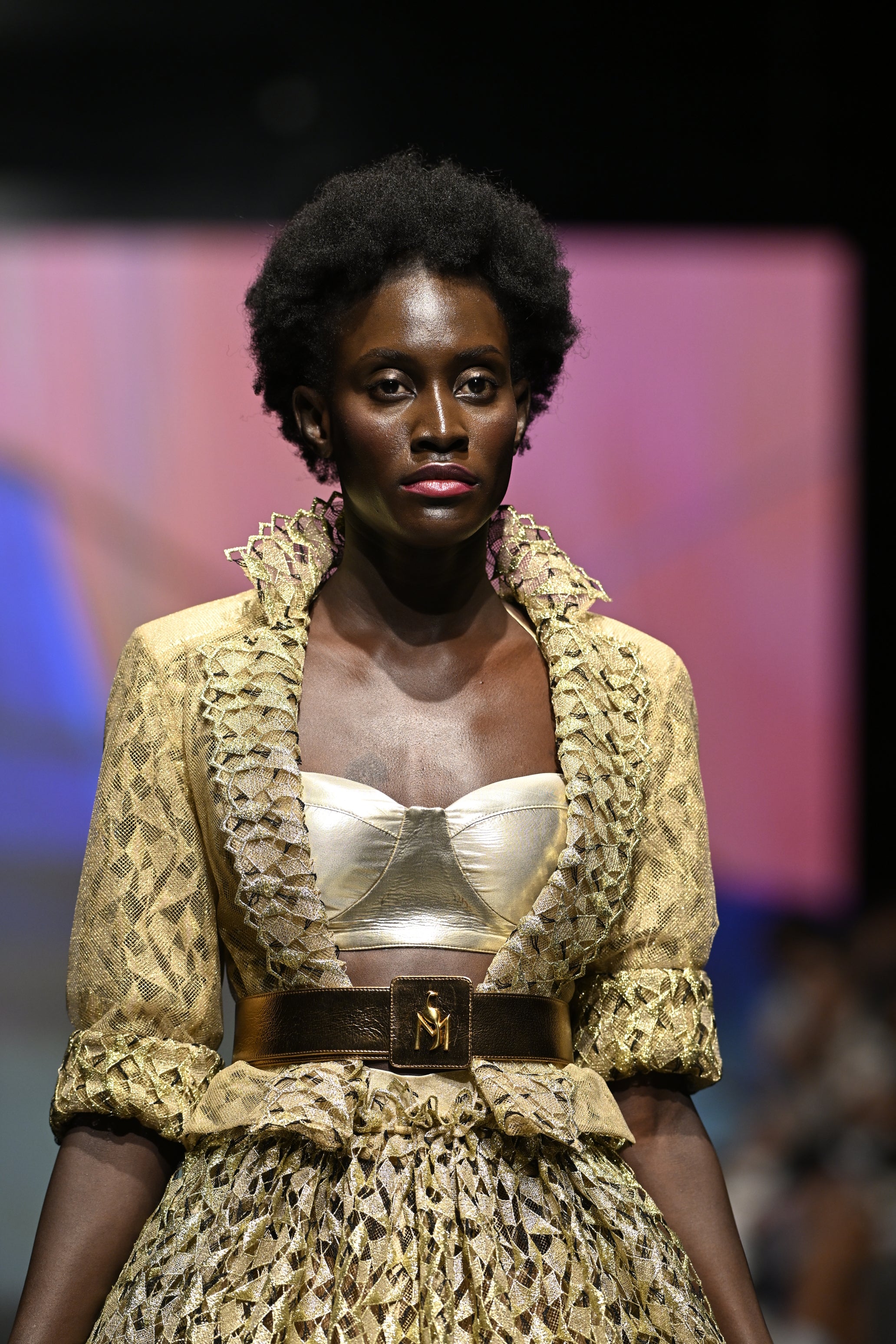 Blazer and Skirt Gold Runway Paris