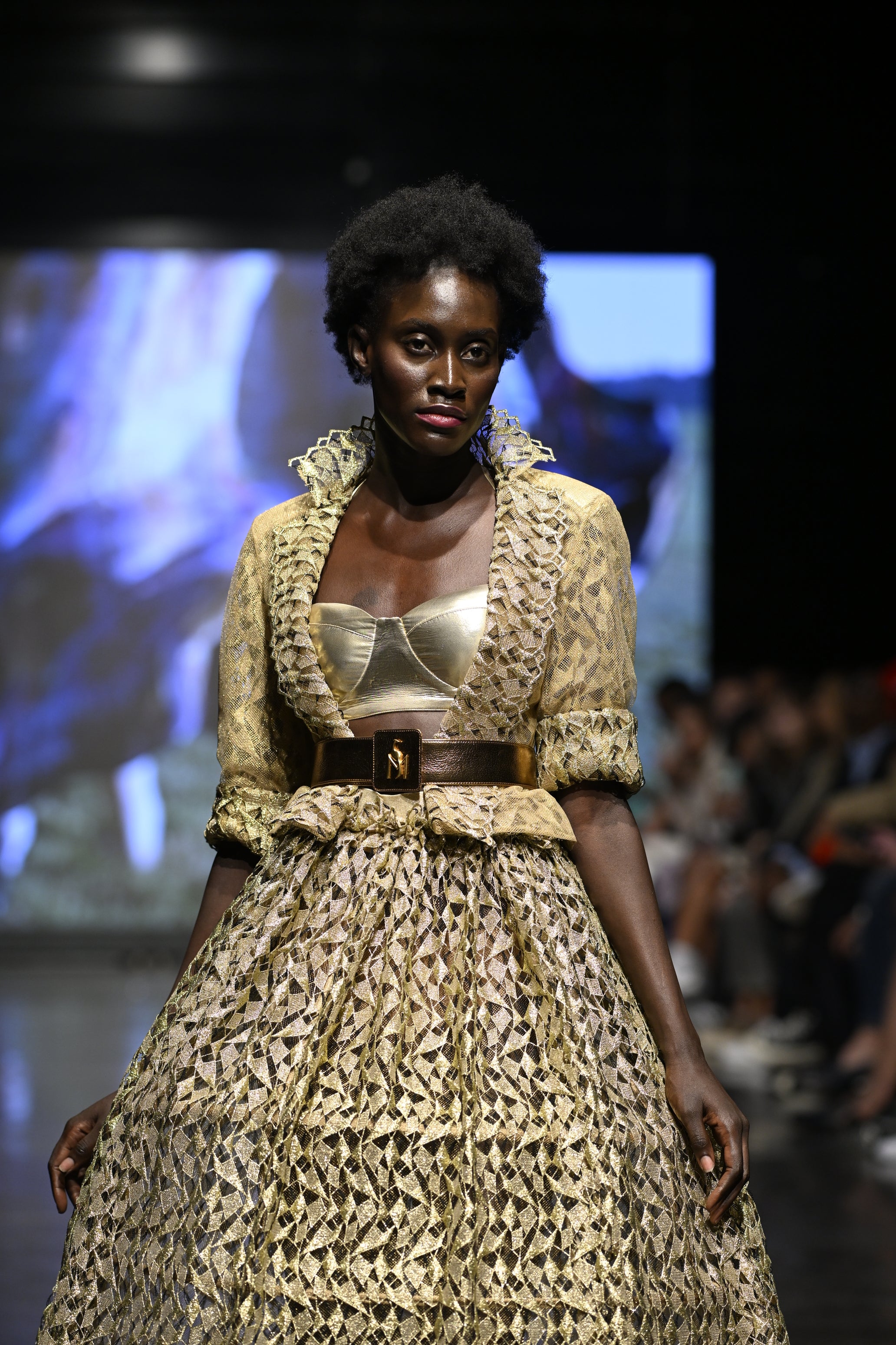 Blazer and Skirt Gold Runway Paris