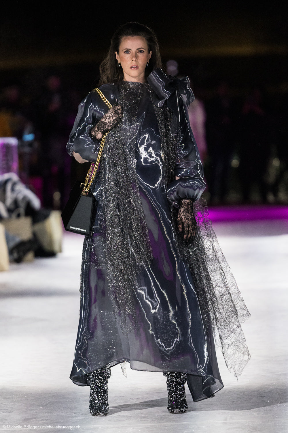 Dress Metallic Grey Fashion Show St. Moritz