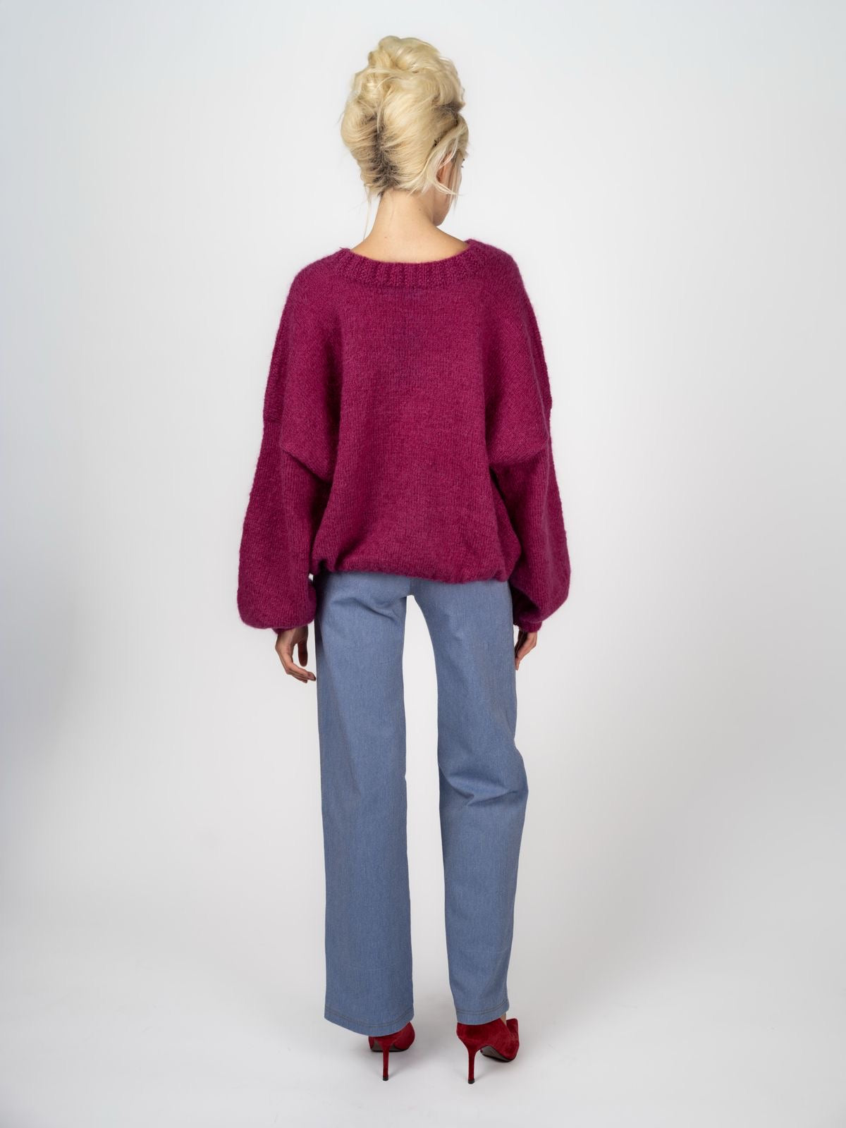 Pullover Angora Beere, handgestrickt von Maya Seyferth – Ansicht 4