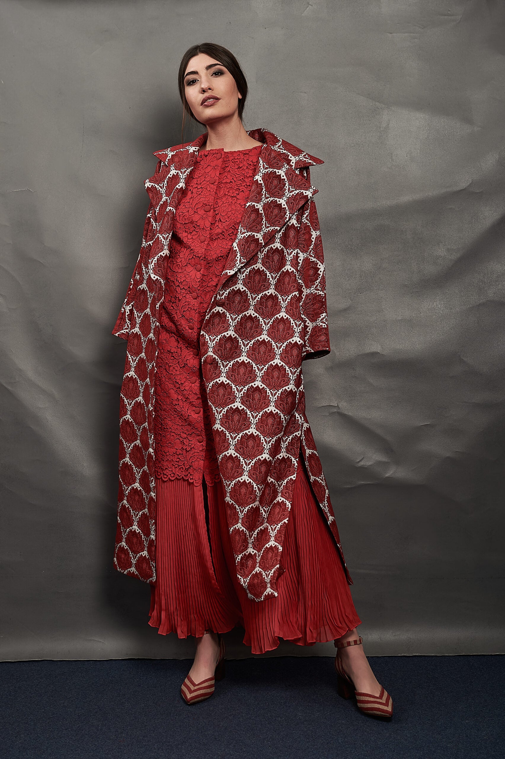 Coat Red Pattern