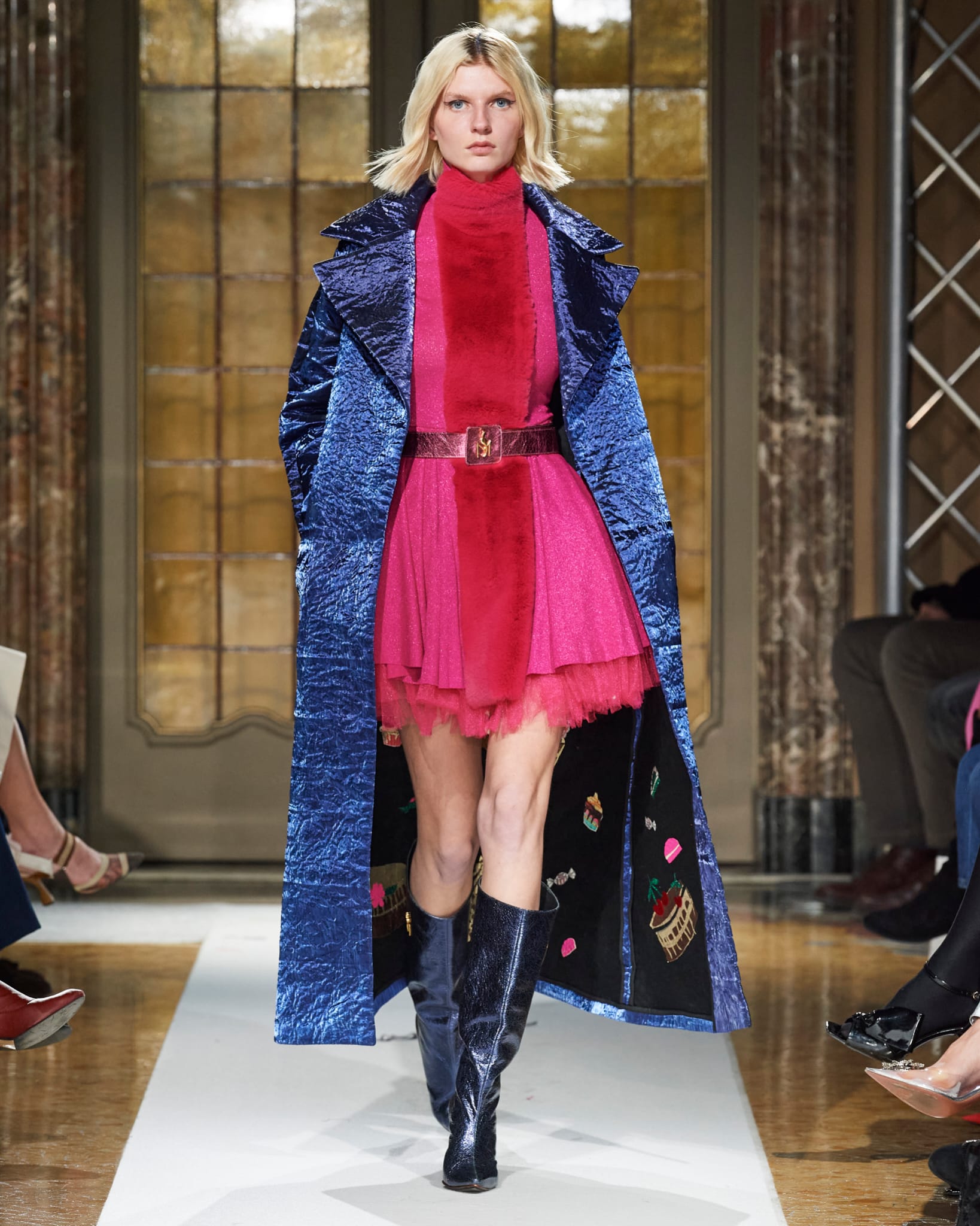 Runway Dress Pink with Faux Fur