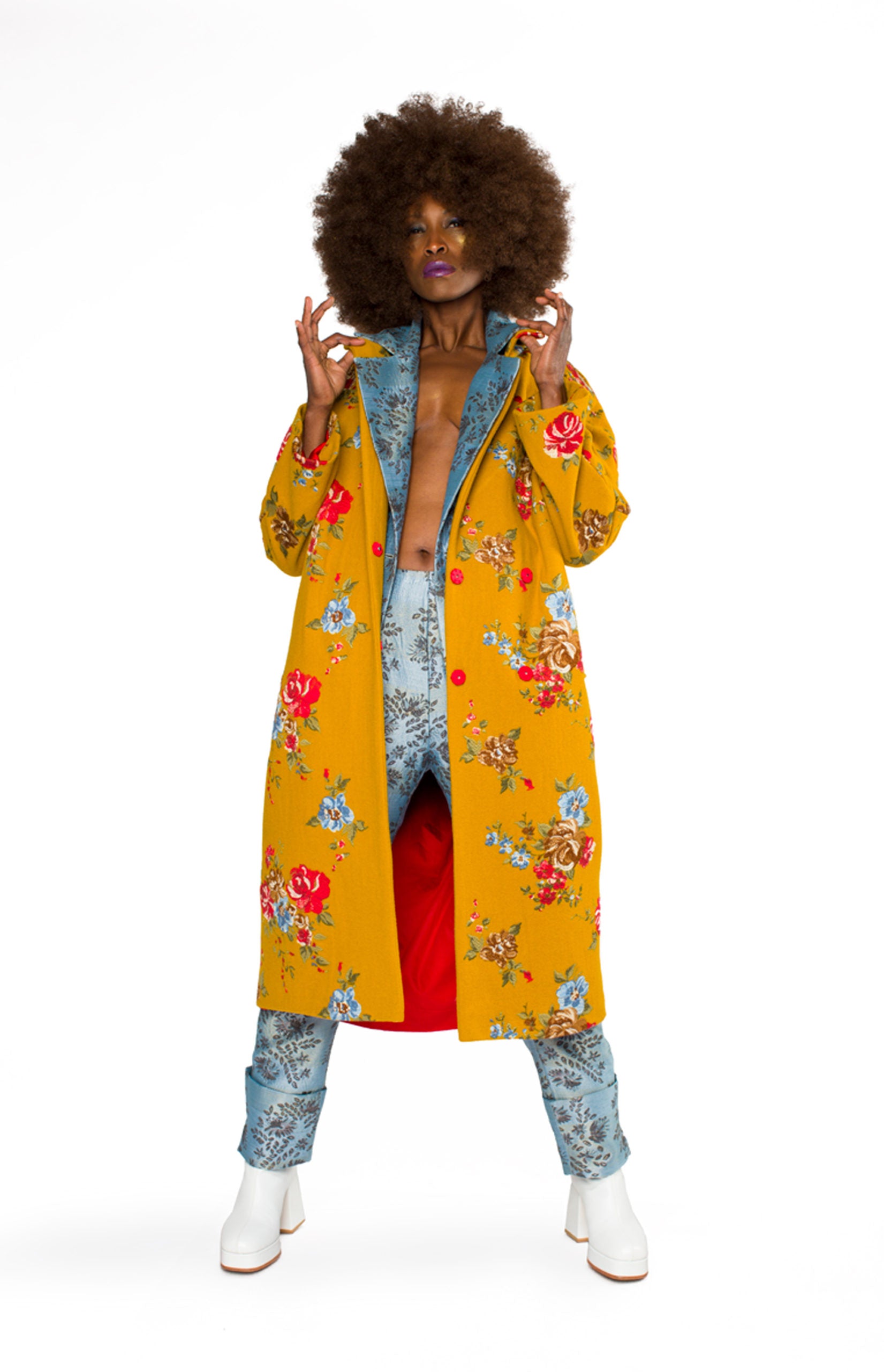 Coat Embroidery Flowers