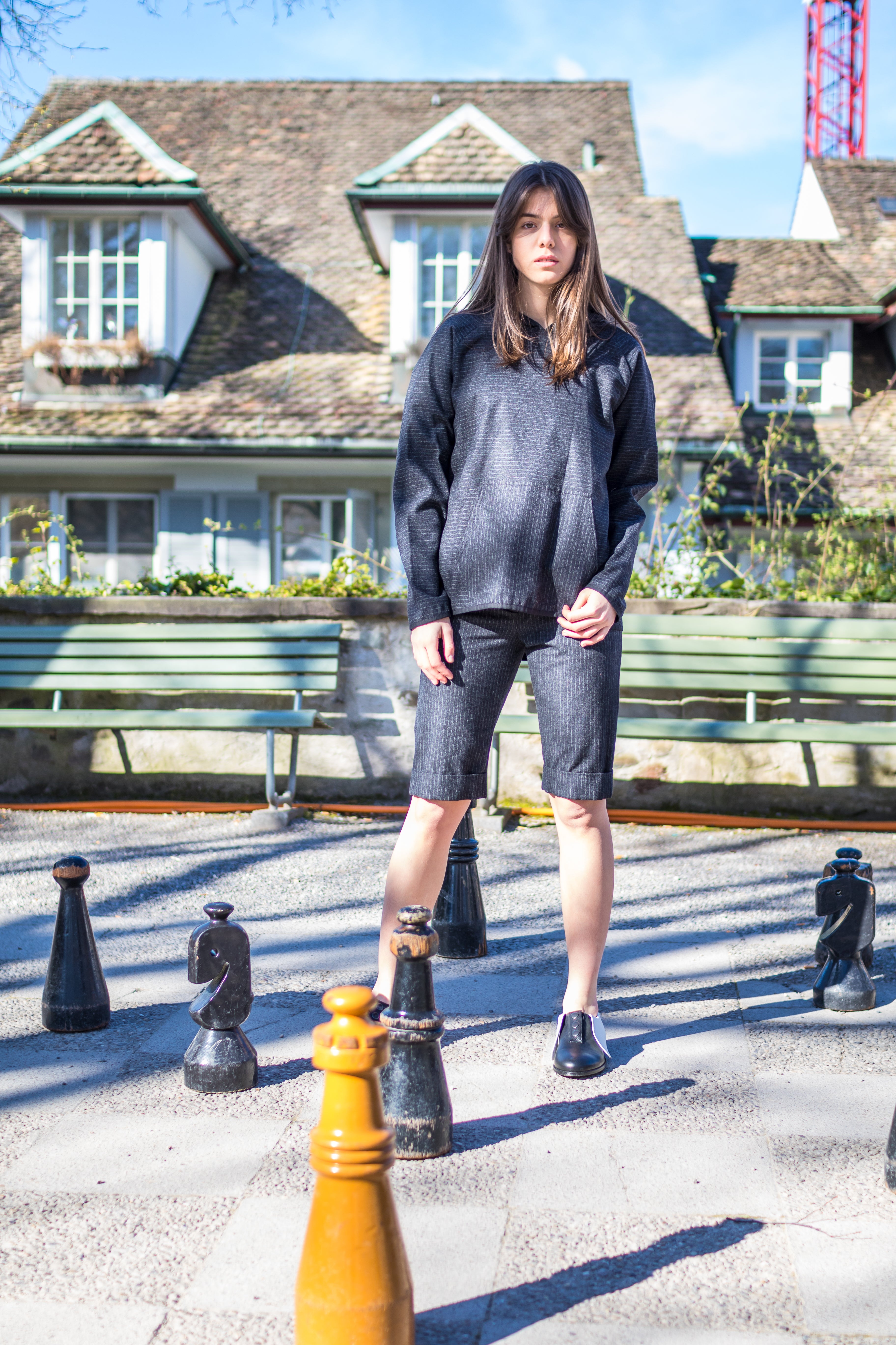 Shorts aus Schurwolle