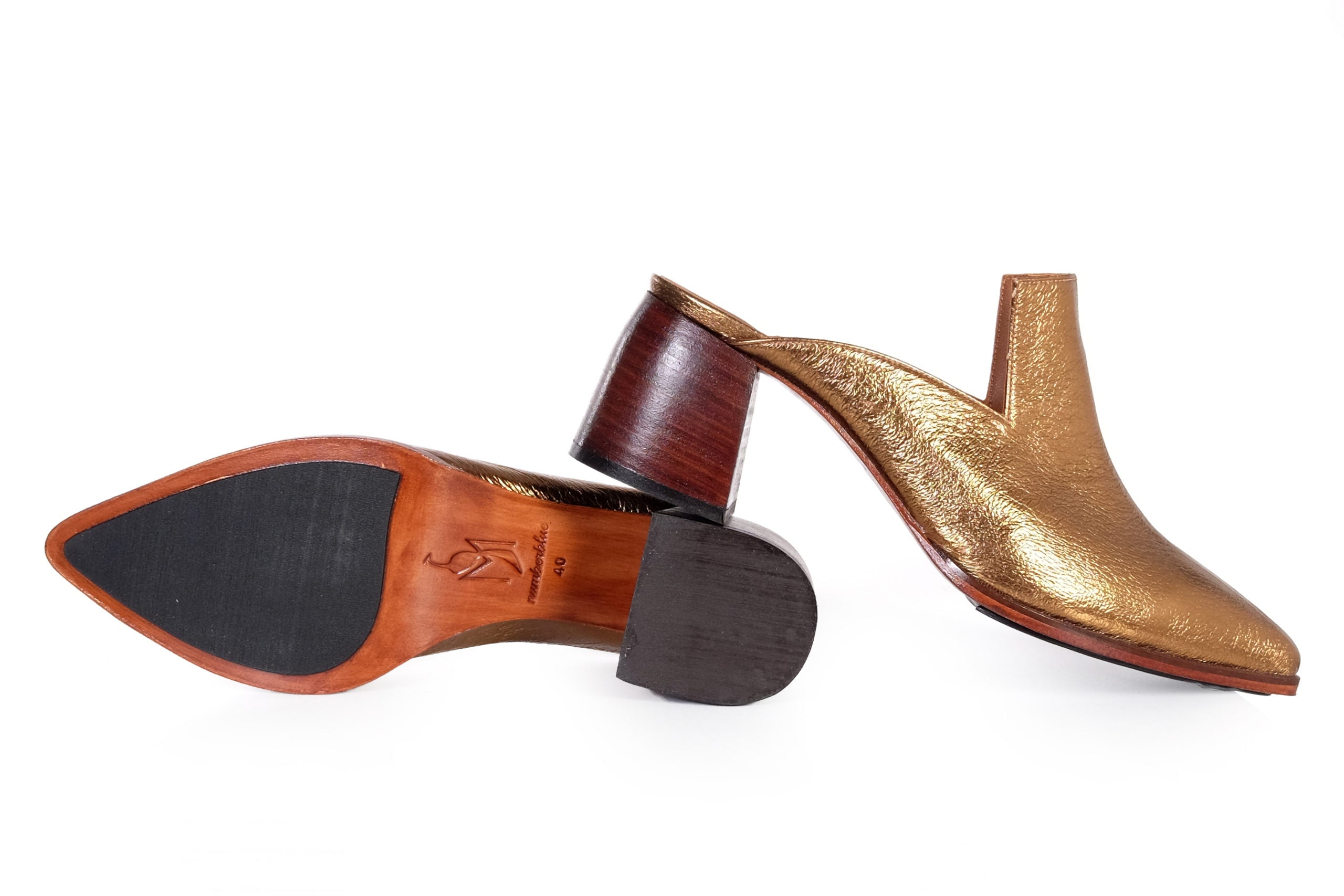 Handmade Mules Gold