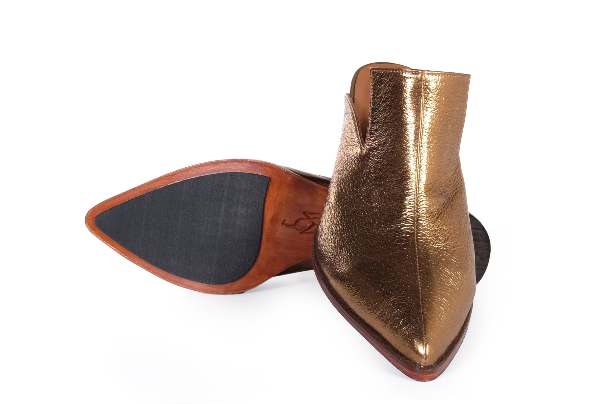 Handmade Mules Gold