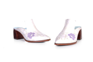 Handmade Schuhe weiss - lila