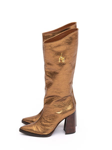Handmade Boots gold with Logo (Runway)