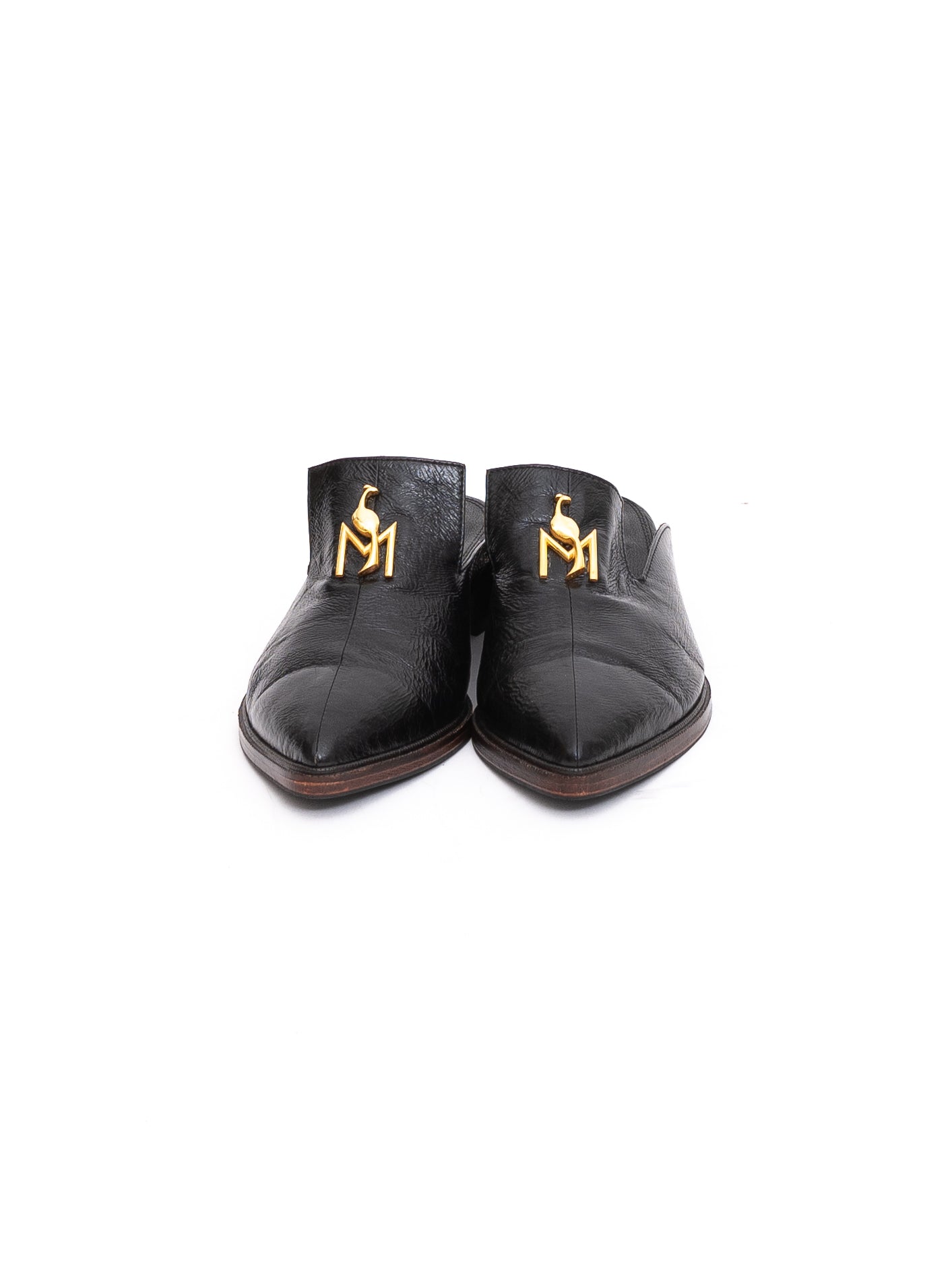 Handmade Mules Black with Logo