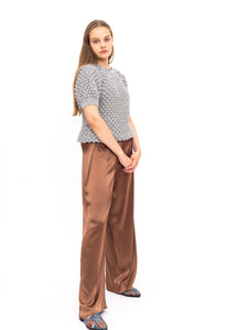 Brown Silk Pants