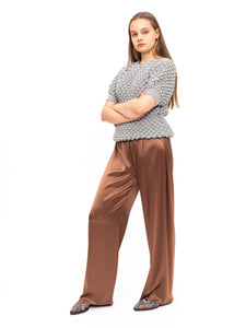 Brown Silk Pants