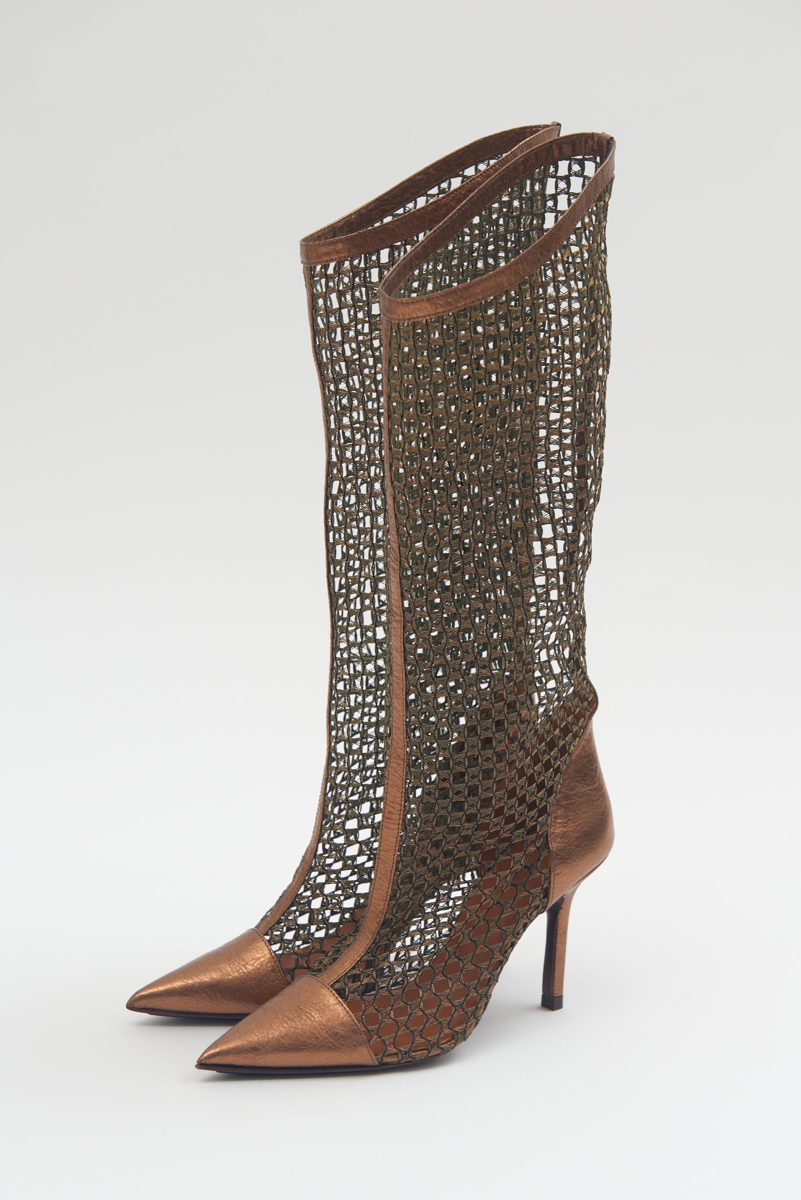 Handmade High Knee Boots Mesh