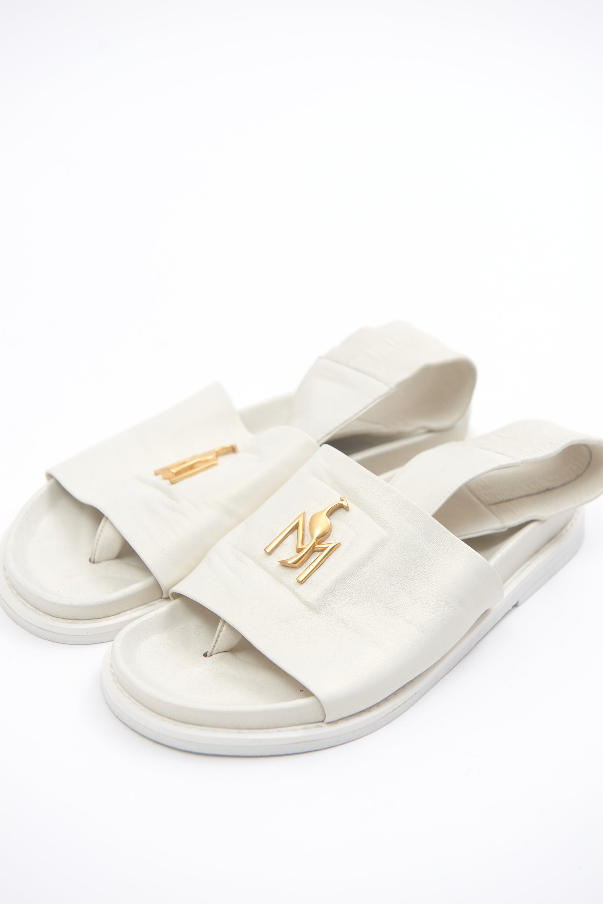 Handmade Sandals White Logo