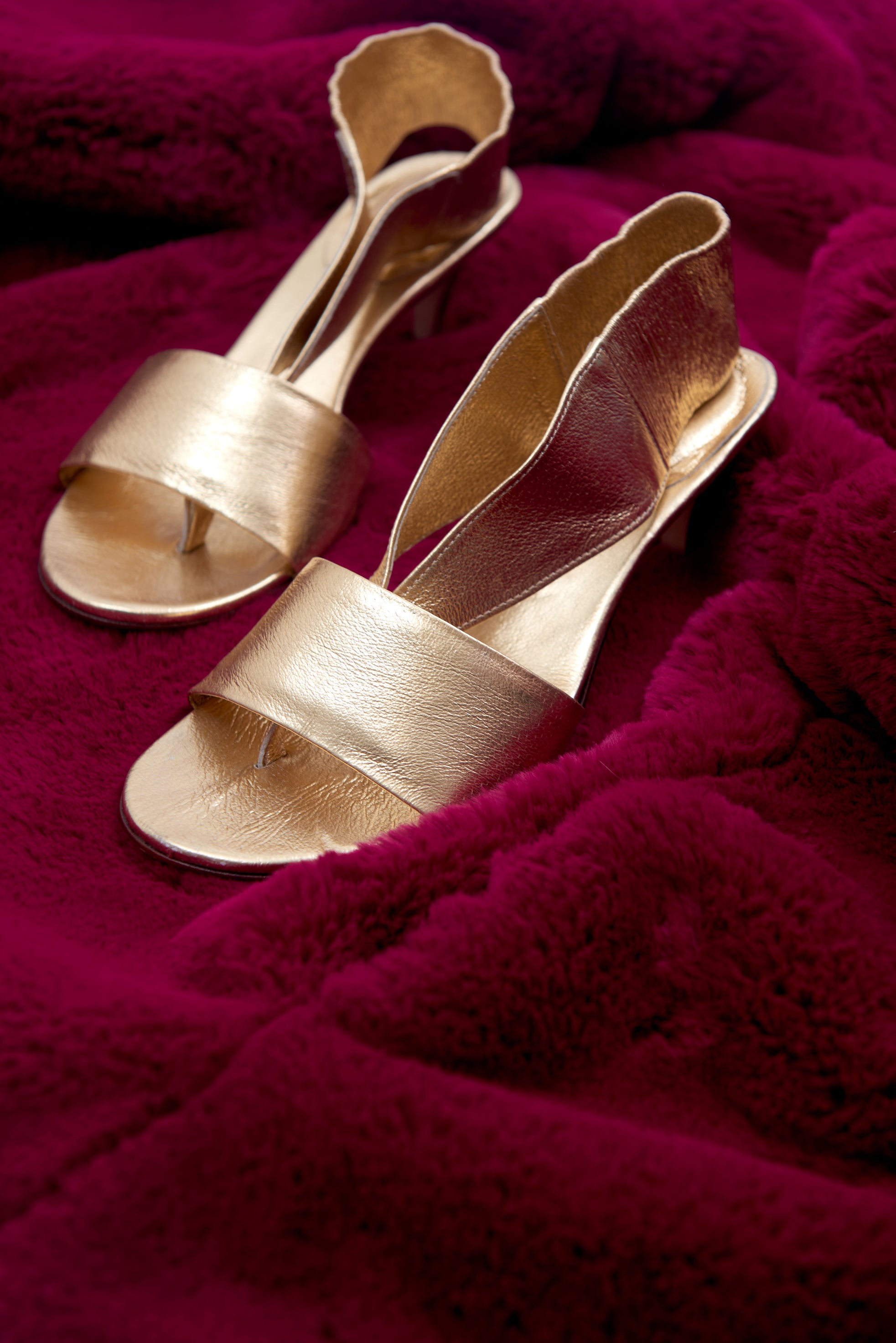 Pink 2024 gold sandals