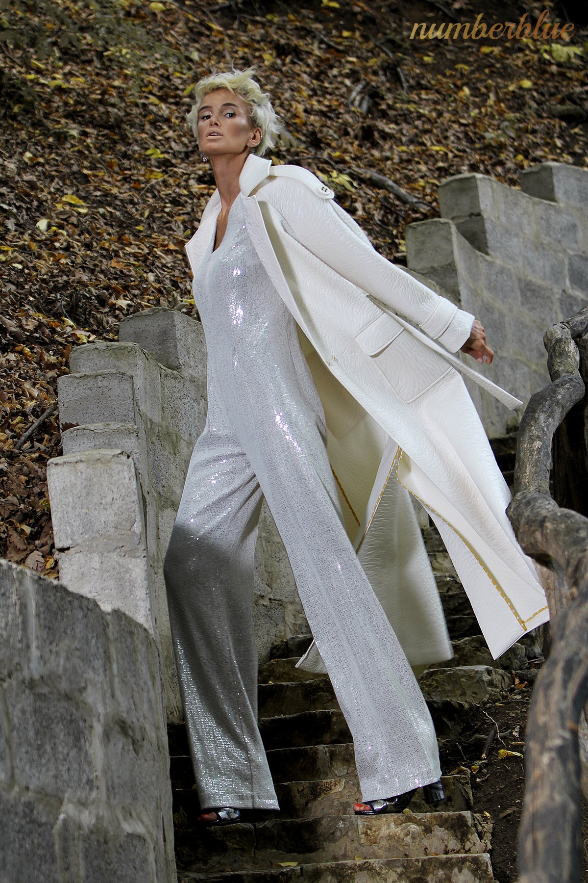 Weisser langer Mantel (Unikat)