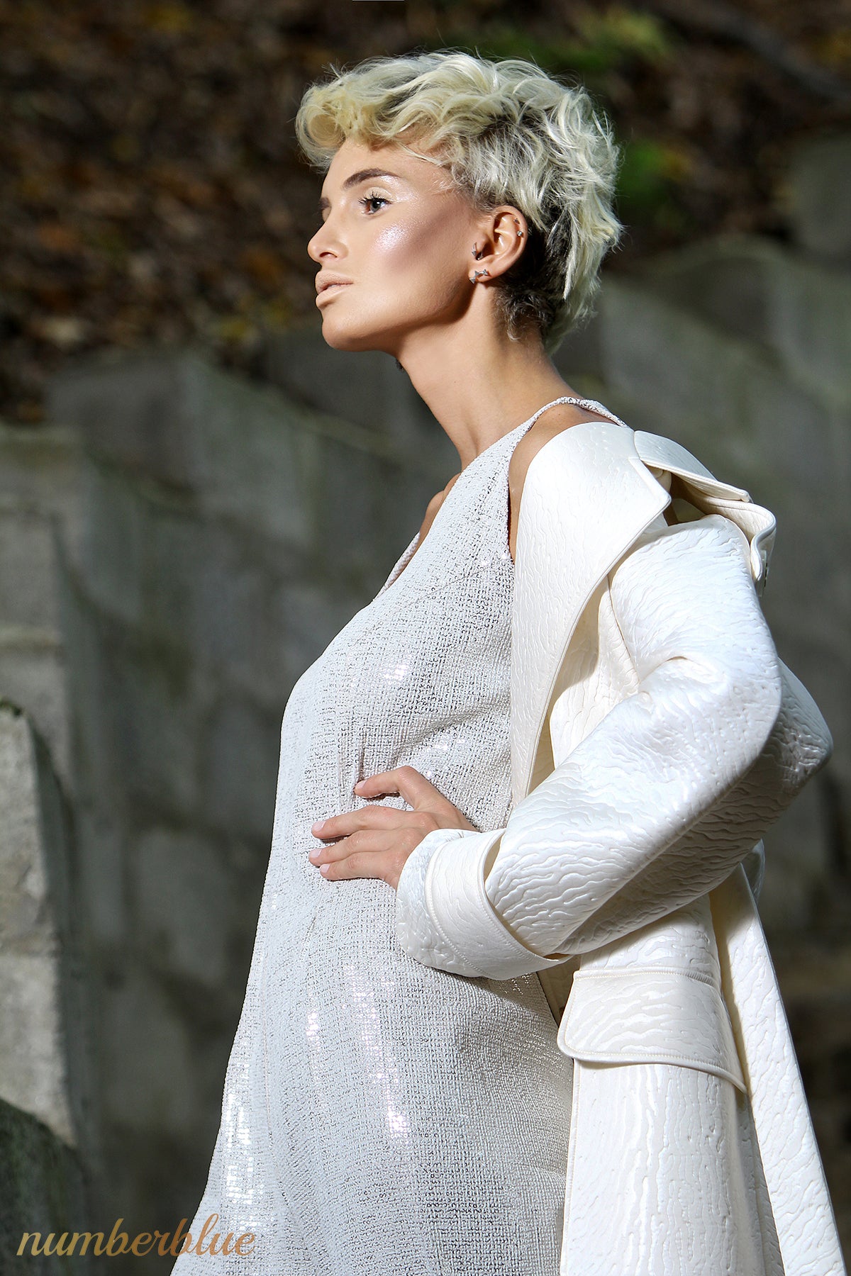 Weisser langer Mantel (Unikat)