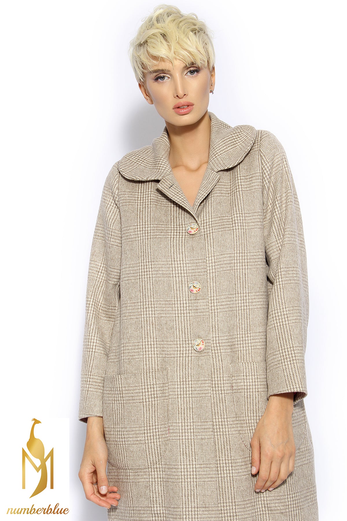 Karierter Mantel kurz