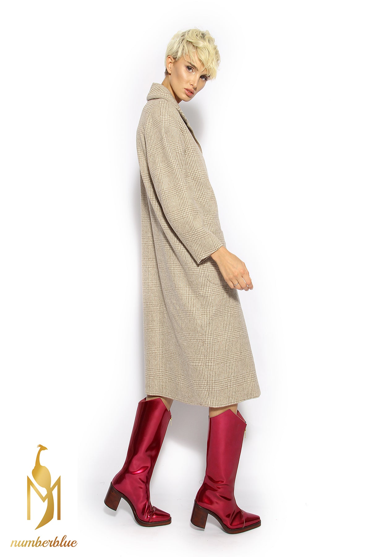 Karierter Mantel kurz