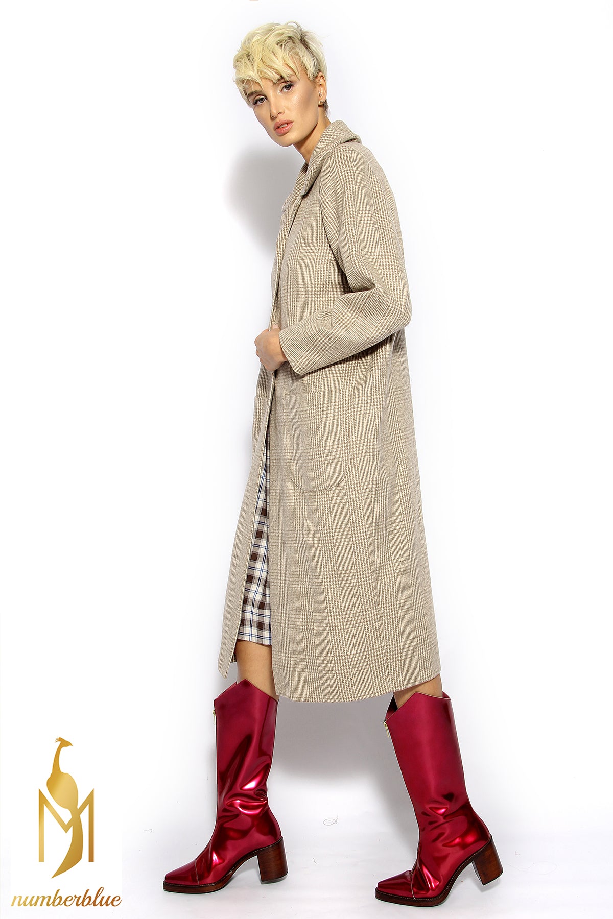 Karierter Mantel kurz