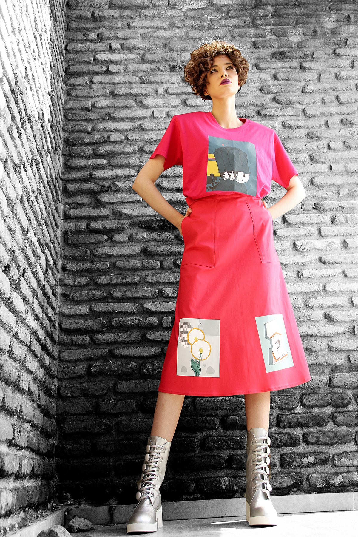 PRINTED SKIRT BERLIN WALL