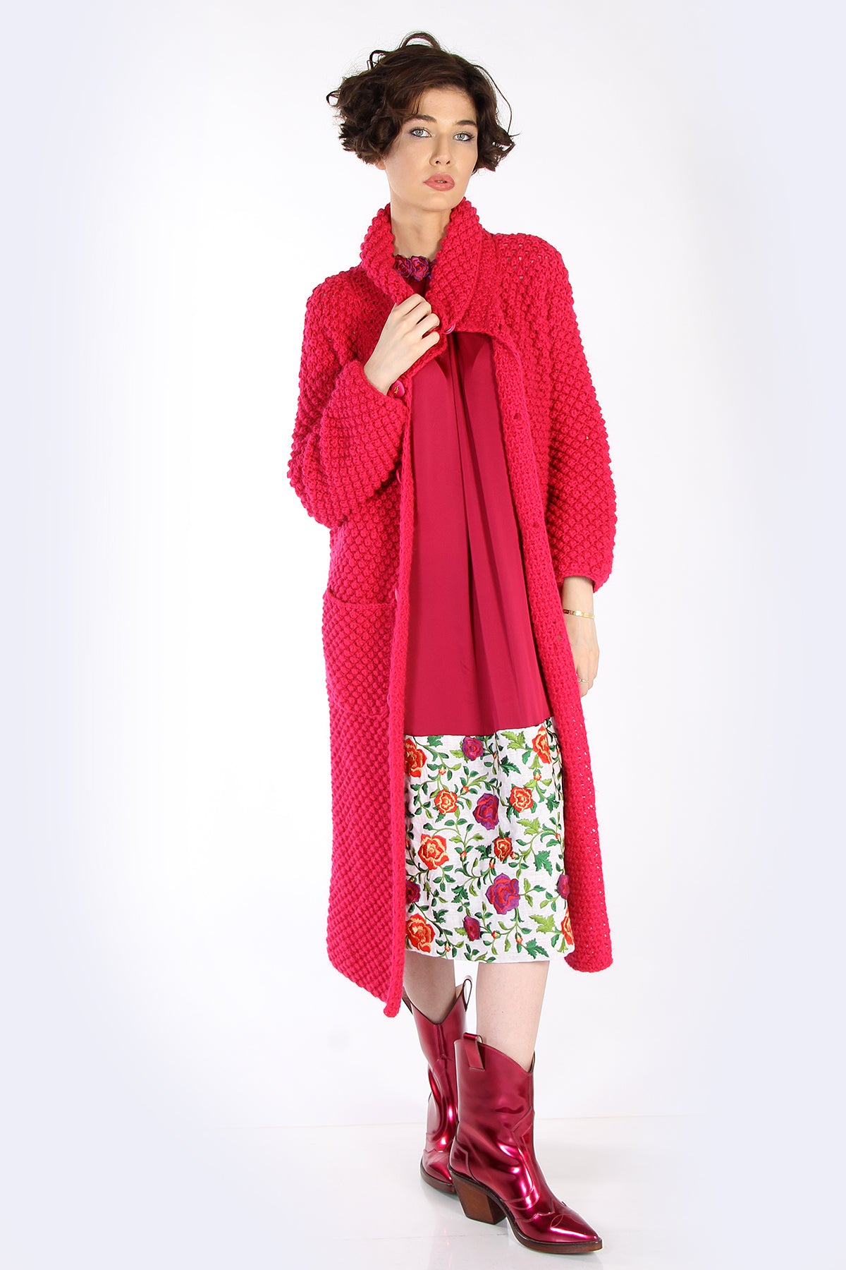 Handmade Cardigan Pink Mohair