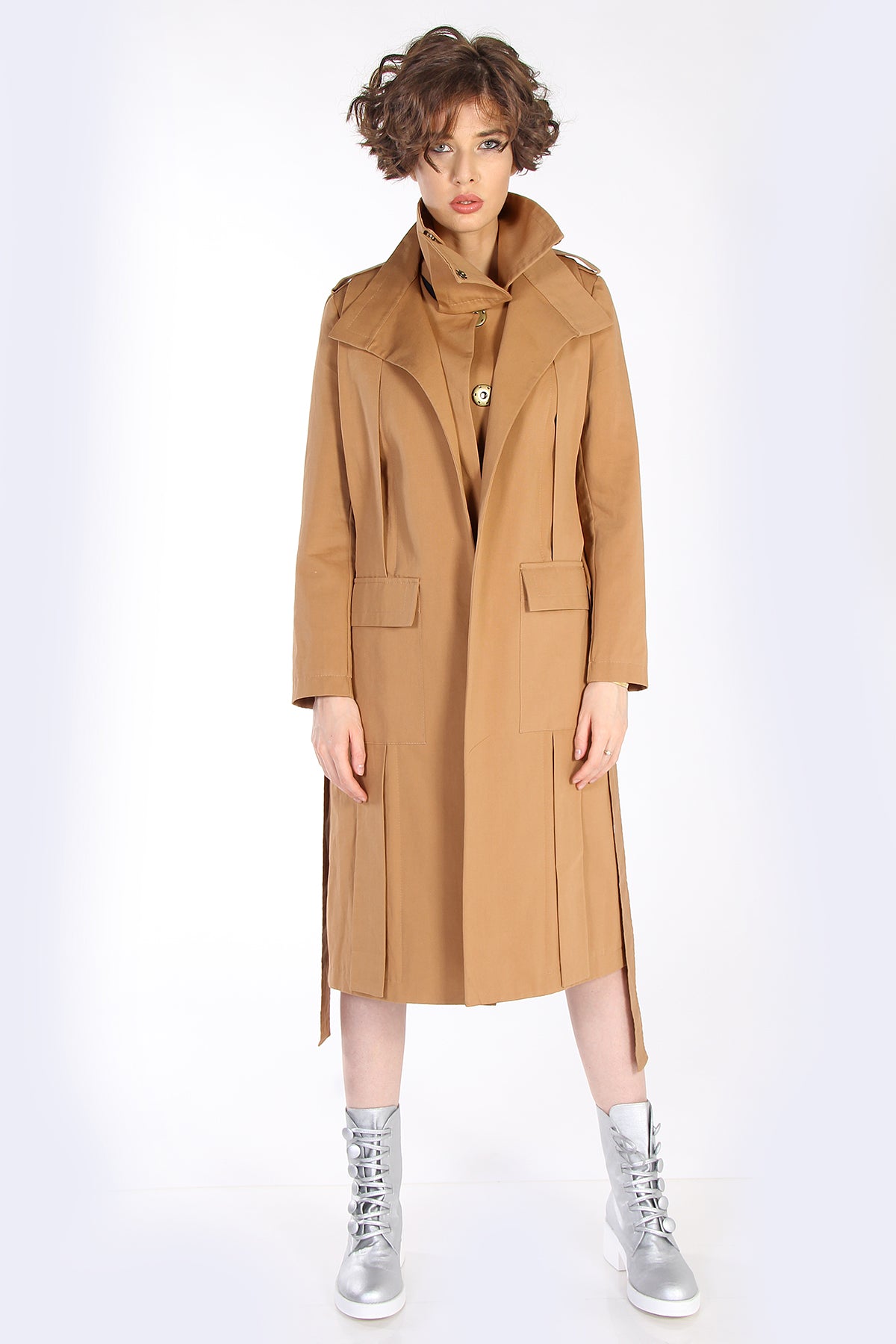 BELTED TRENCH COAT BROWN