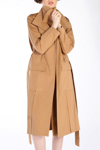 BELTED TRENCH COAT BROWN