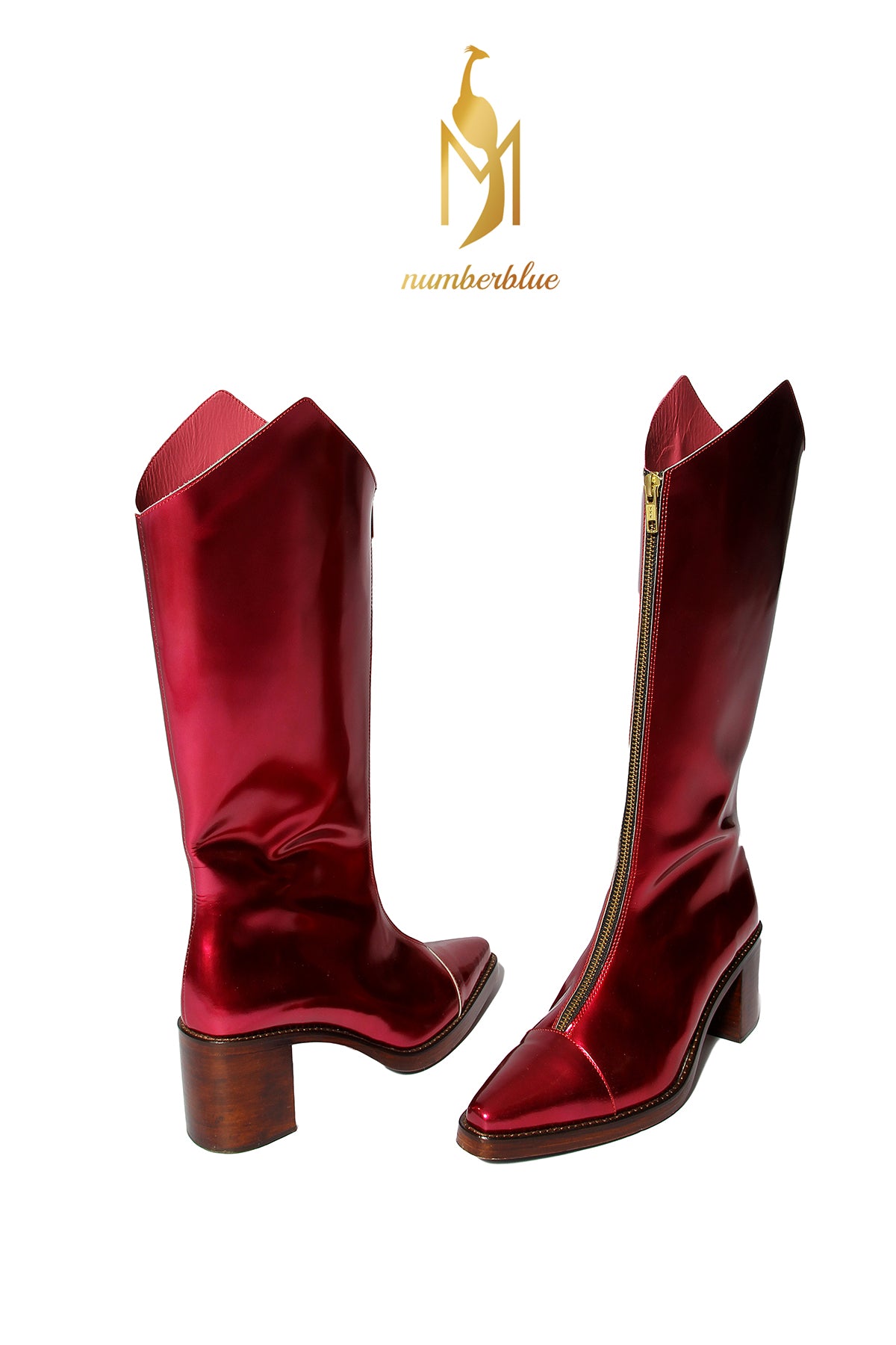 Handmade Boots Metallic Red