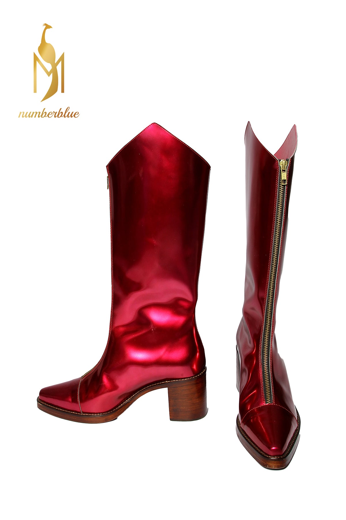 Handmade Boots Metallic Red
