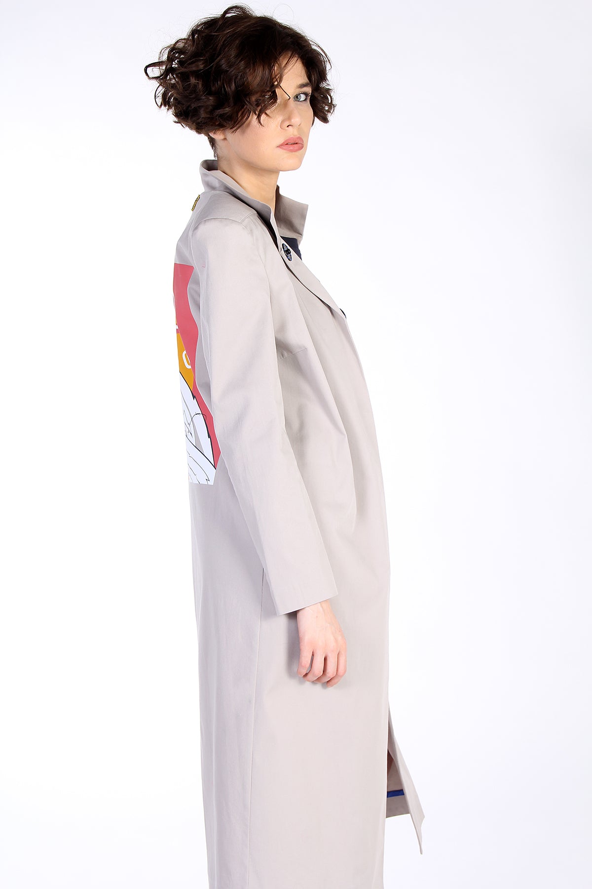 PRINTED COAT GRAY