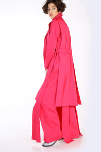 BELTED TRENCH COAT PINK