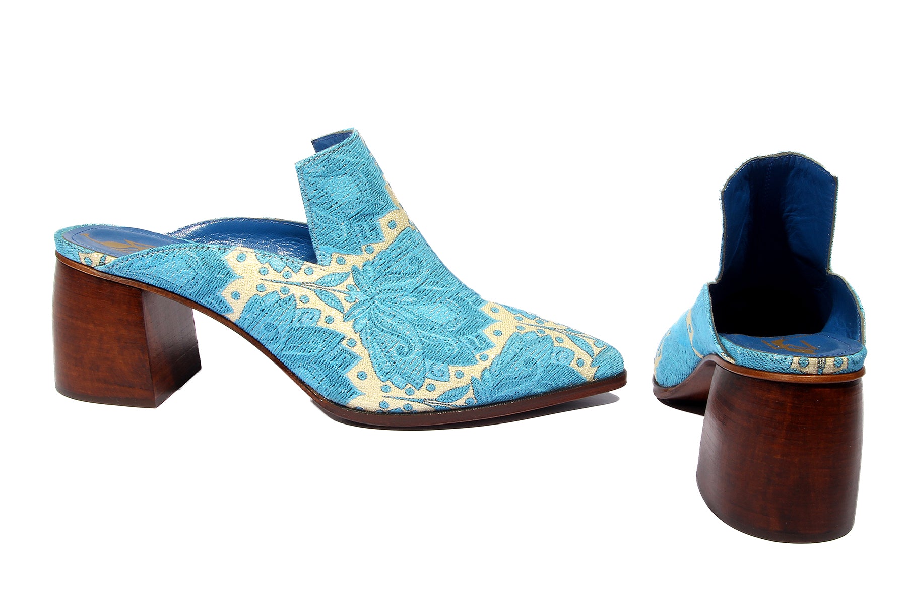 Handmade Mules Turquoise