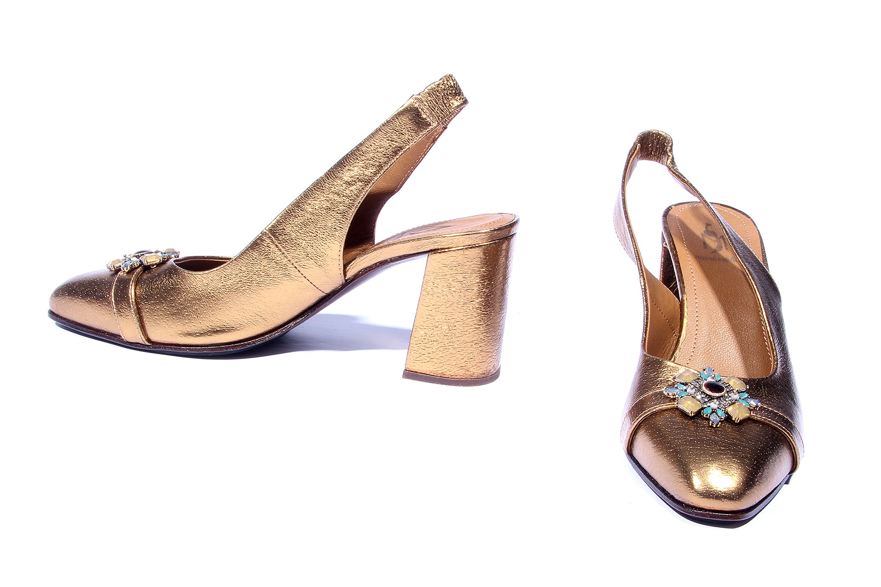 Handmade Pumps Metallic Gold
